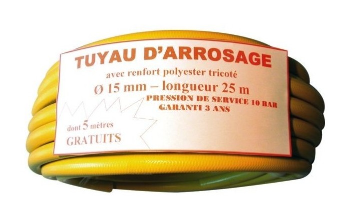 Fitt Sotep - Tuyau Promo - Pvc Jaune-noir Tricote - Diam 15mm - L 25m Dont 5 Gratuit