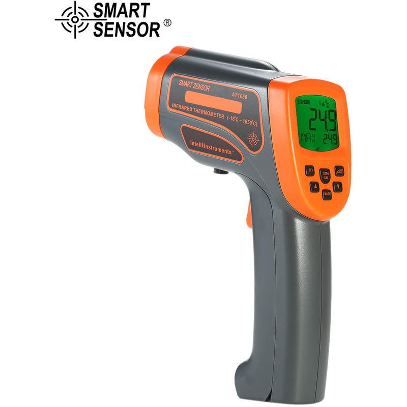 Thermometre Infrarouge Thermometre Laser Numerique Temperature Gun -18 ~ 1650 ¡æ Avec LCD Emissivite Reglable Affichage Pyrometre Avec