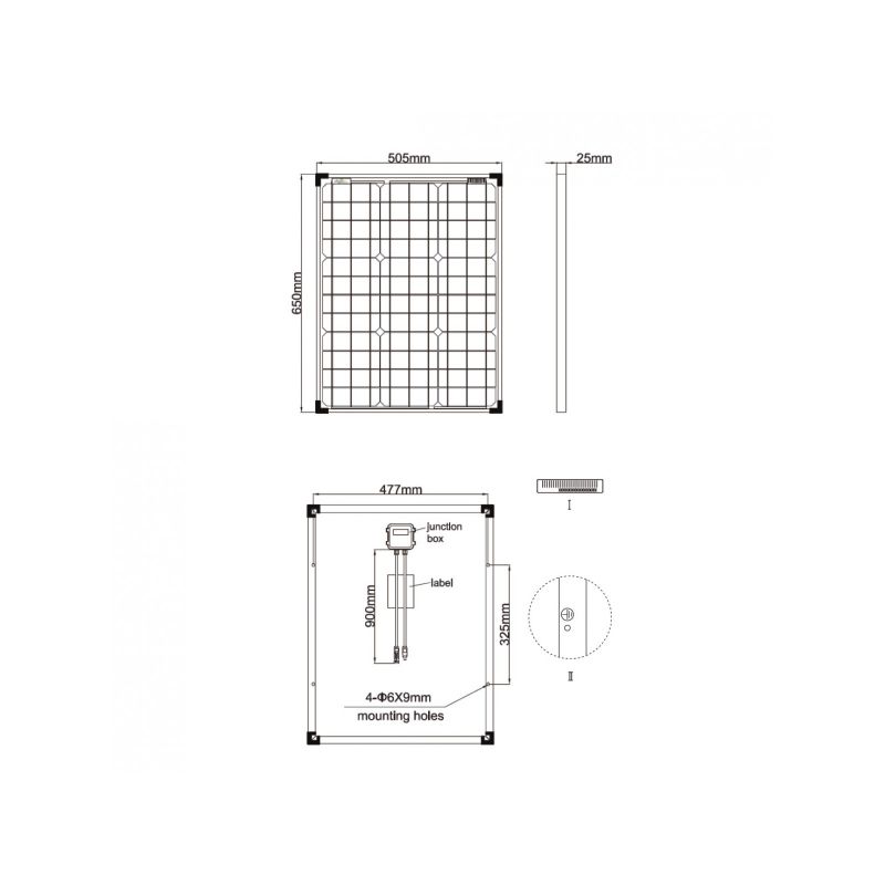 Kit Panneau Solaire 50W Mono 12V Av Régulateur 5A Et Batterie - OHM-EASY