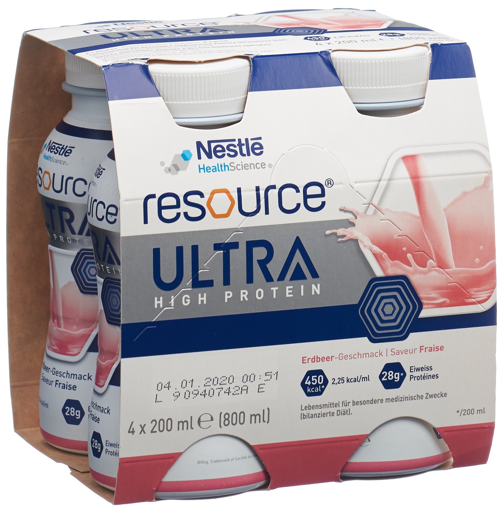 Resource Ultra High Protein Erdbeer (4x200 Ml)