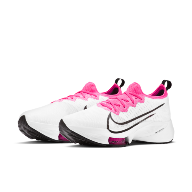Nike WMNS Air Zoom Tempo Next% FK Womens White/Pink Marathon Running Shoes CI9924-102 (Size: US 10) thumbnail