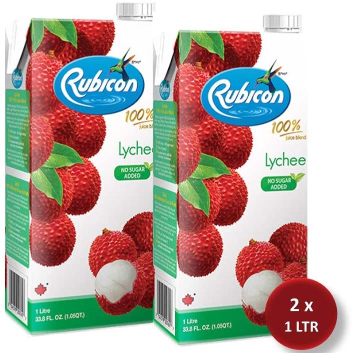 Rubicon Lychee Juice Drink No Sugar Added 1 Ltr Pack of 2