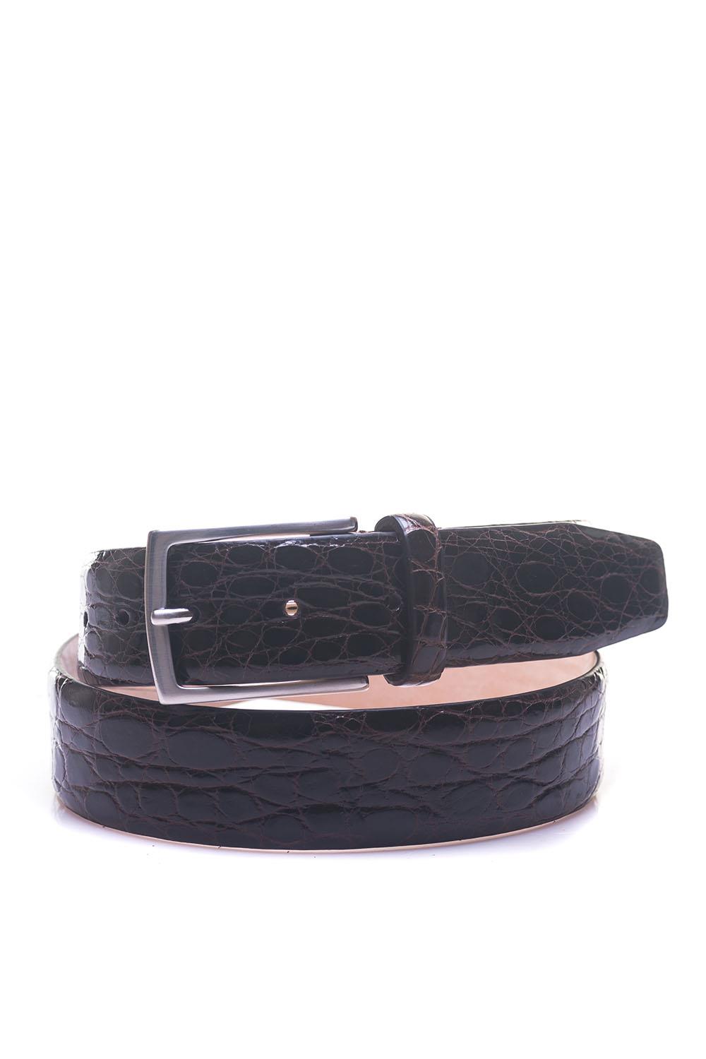 MINORONZONI 1953 Crocodile Belt Dark Brown Crocodile Man