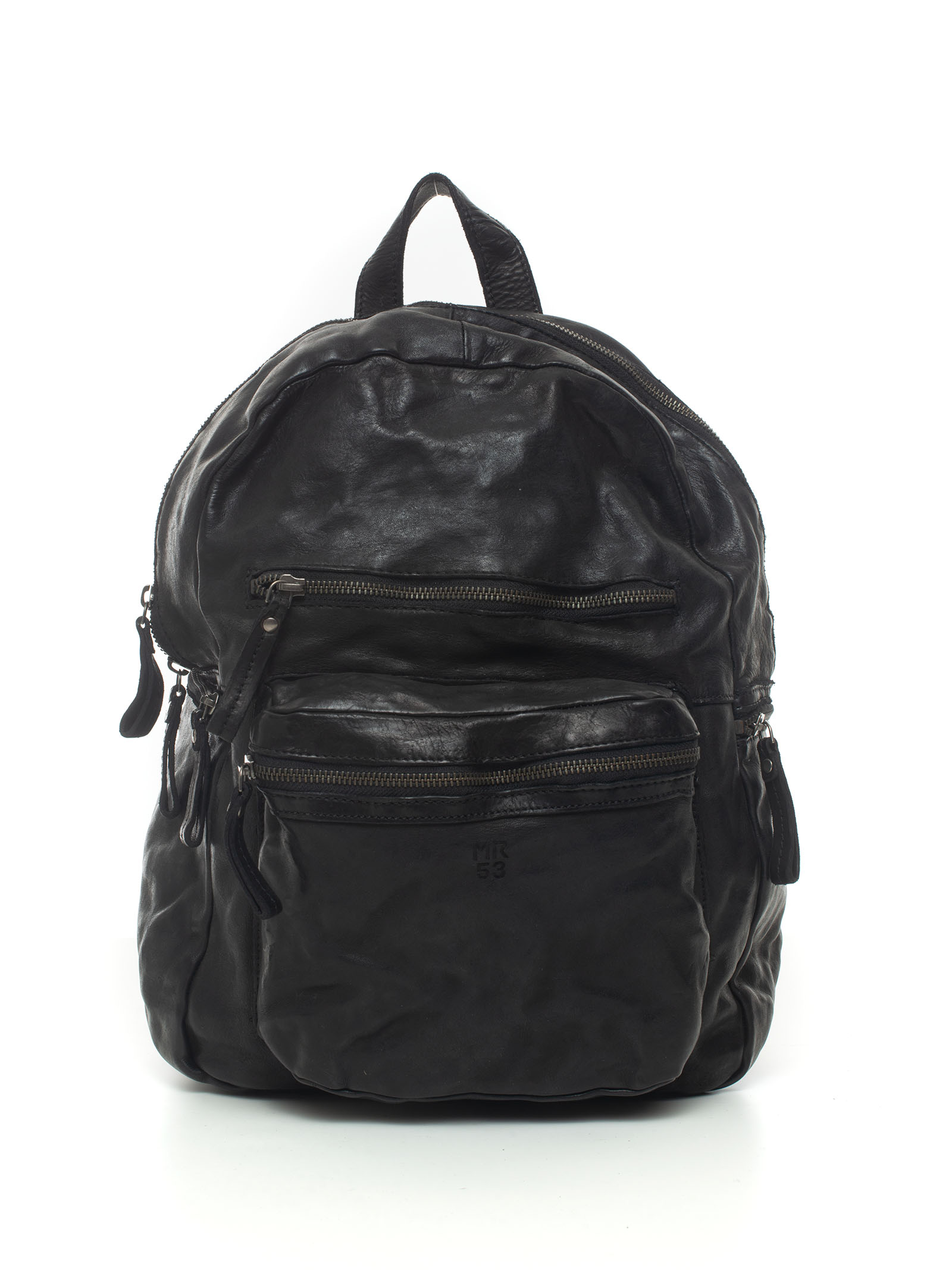 MINORONZONI 1953 Leather Rucksack Black Leather Man