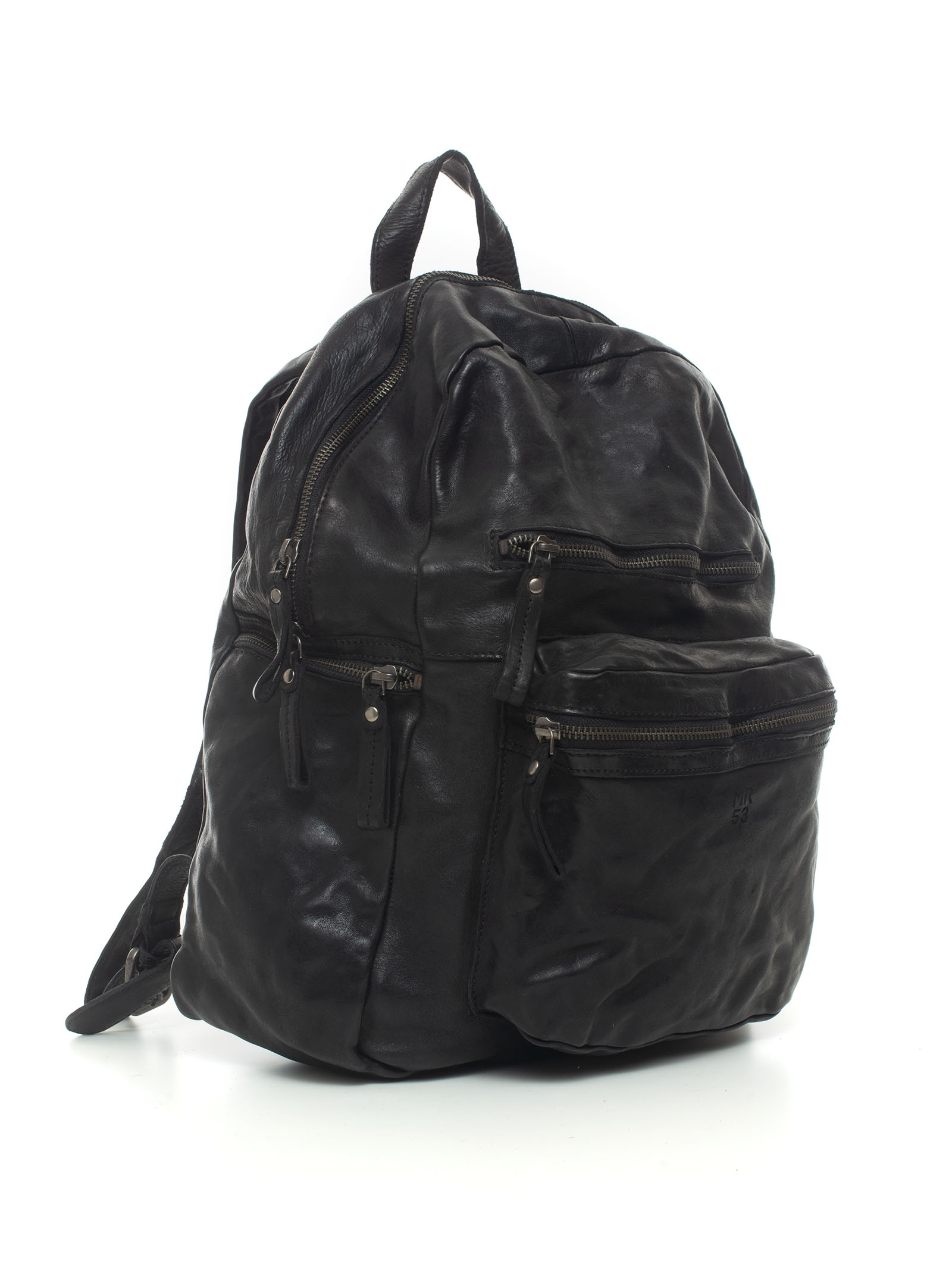 MINORONZONI 1953 Leather Rucksack Black Leather Man thumbnail
