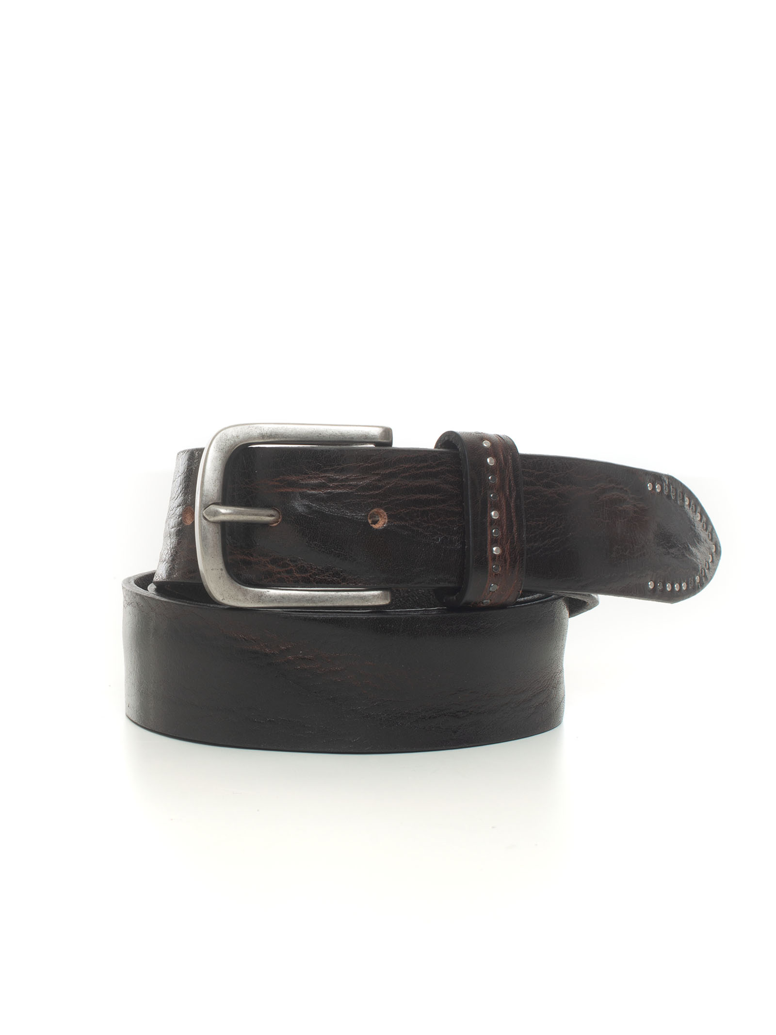 MINORONZONI 1953 Leather Belt Dark Brown Leather Man