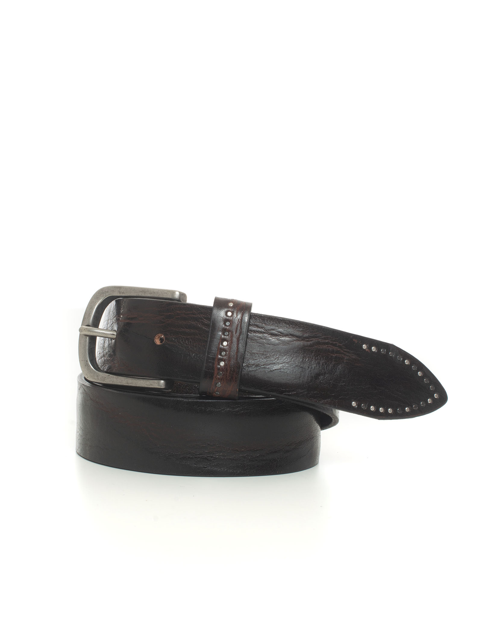MINORONZONI 1953 Leather Belt Dark Brown Leather Man thumbnail