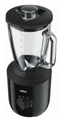 Braun PowerBlend 3 JB 3150 BK Standmixer - 1,5 L Glas-Mixaufsatz, Küchenhelfer Zum Zerkleinern, Pürieren & Mixen, 800 Watt, Schwarz (0X22311053)