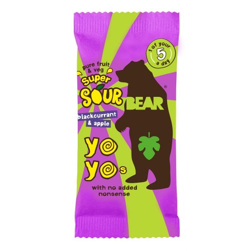 2 Pure Fruit & Veg Super Sour Blackcurrant & Apple Yoyos
