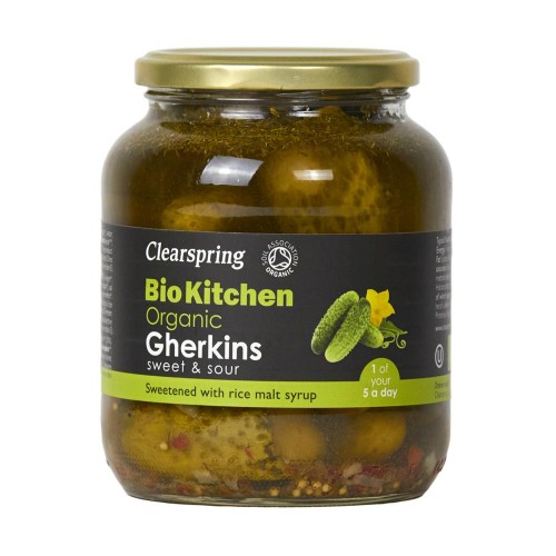 Clearspring Organic Gherkins Sweet & Sour 680g
