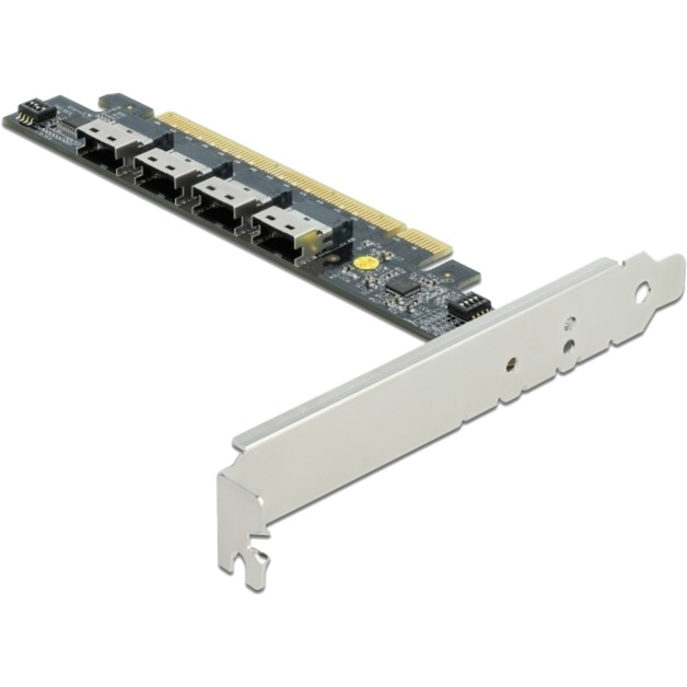 DeLOCK PCI Express X16 Card to 4 X Internal SFF-8654 4i NVMe - Bifurcation - Speicher-Controller - NVMe - PCIe 4,0 X16 (89030)