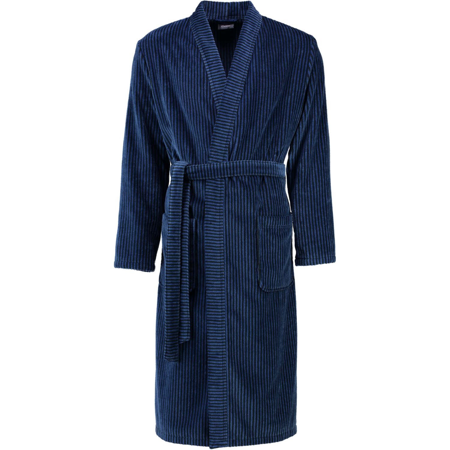 Cawö - Herren Bademantel Kimono 4807 - Farbe: Blau-schwarz - 19 Größe: XL thumbnail