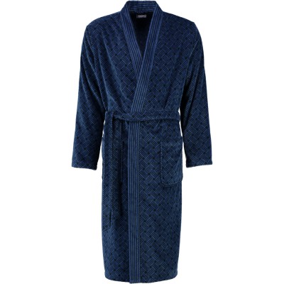 Cawö - Herren Bademantel Kimono 4804 - Farbe: Blau-schwarz - 19 Größe: S