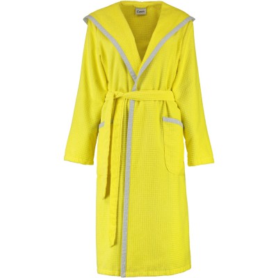 Cawö - Damen Bademantel Leichtvelours - Kapuze 2312 - Farbe: Zitrus - 505