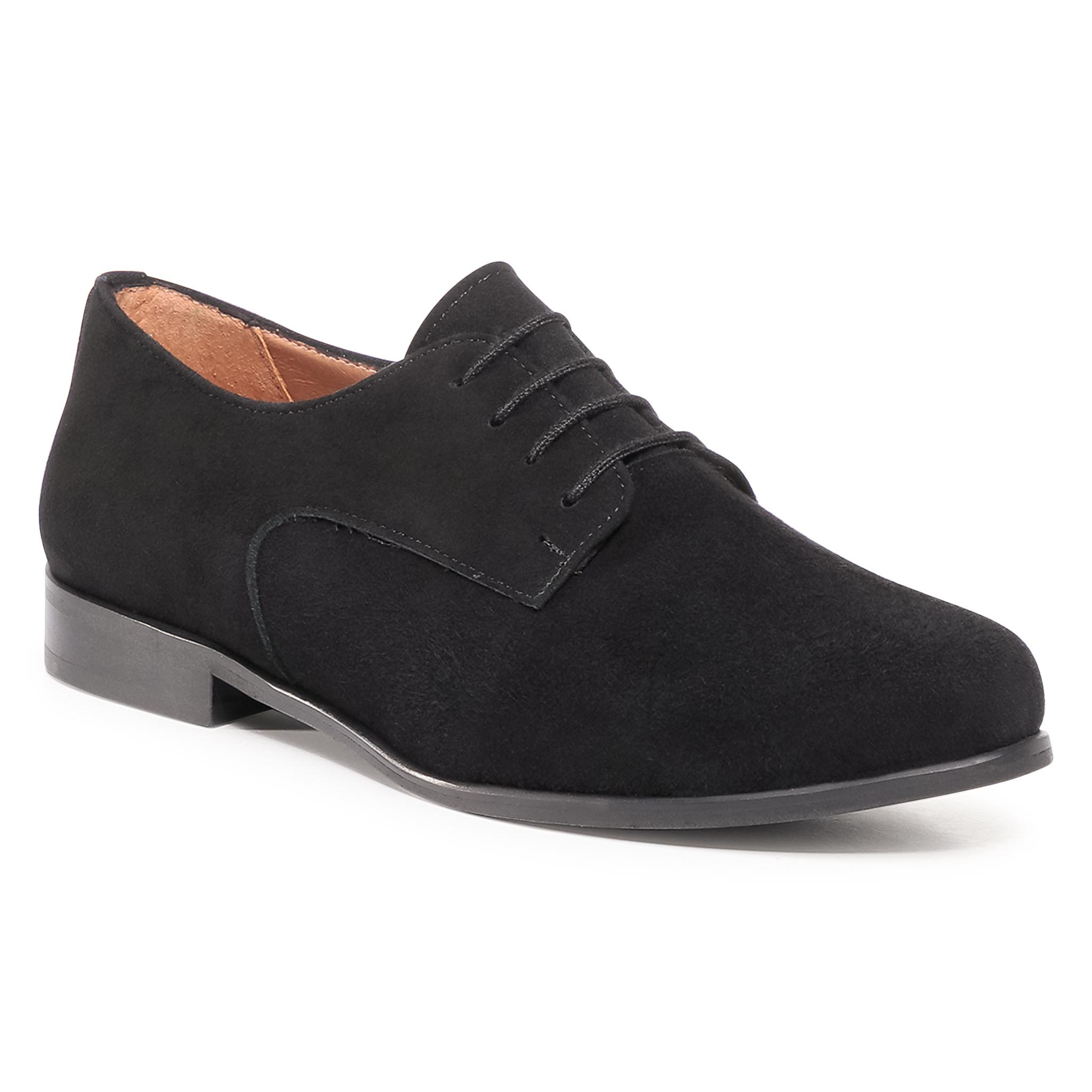 Оксфорди R.POLAŃSKI - 1136 Czarny Zamsz Comfort