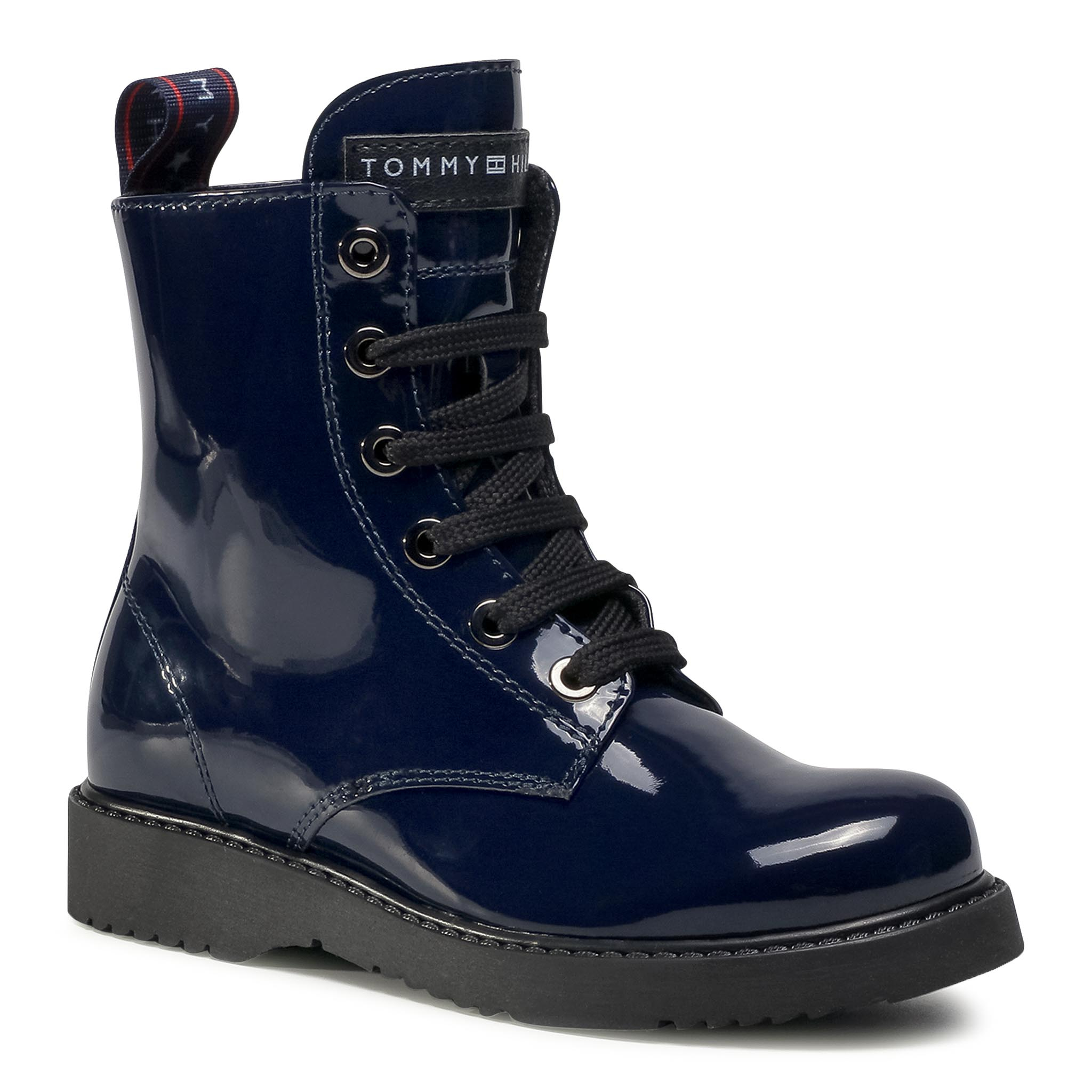Tommy Hilfiger Cizme Lace-up Boot T4A5-30445-0765 M Bleumarin