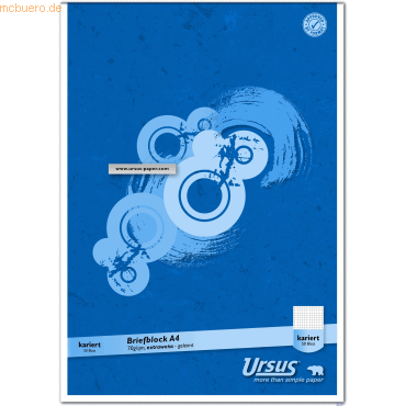 Ursus Briefblock A4 70g 50 Blatt Kariert
