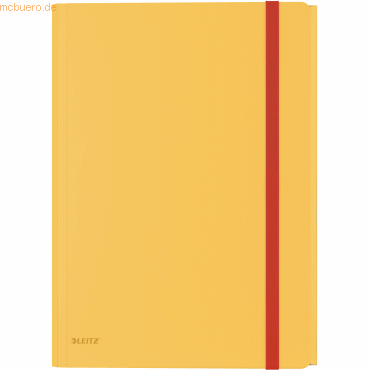 3PK Leitz Cosy 3-Flap Document A4 Folder W/ Pocket File/Paper Organiser Yellow