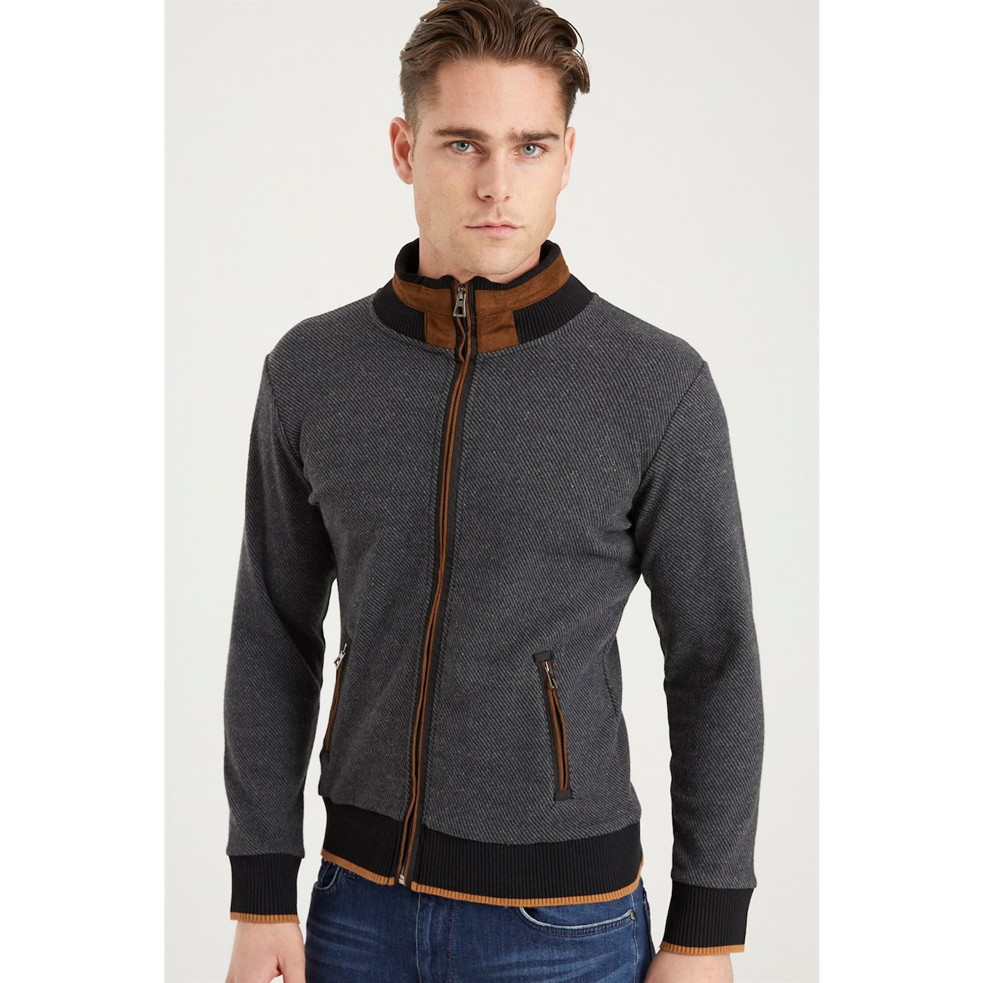 1021 Dewberry Men's Sweatshirt-diagonal Anthracite