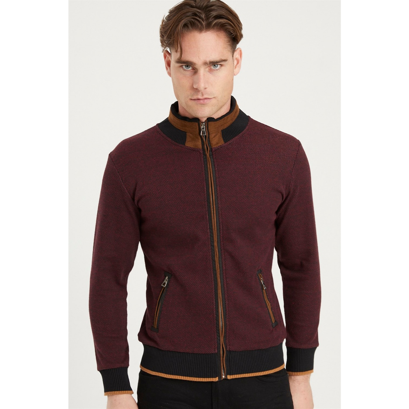 1021 Dewberry Men's Sweatshirt-dotted Burgundy