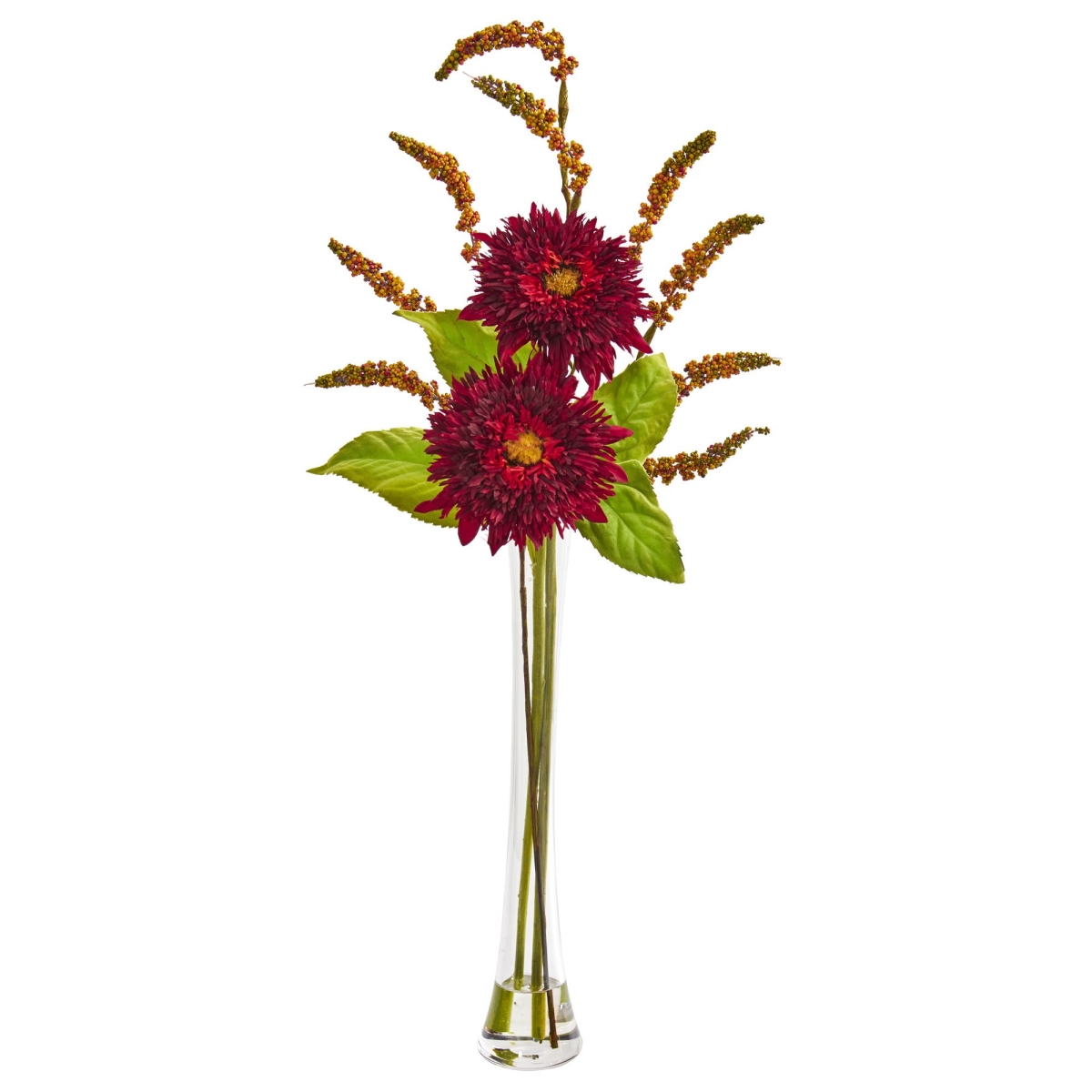 1744-RD Sunflower & Berry Artificial Arrangement - Red
