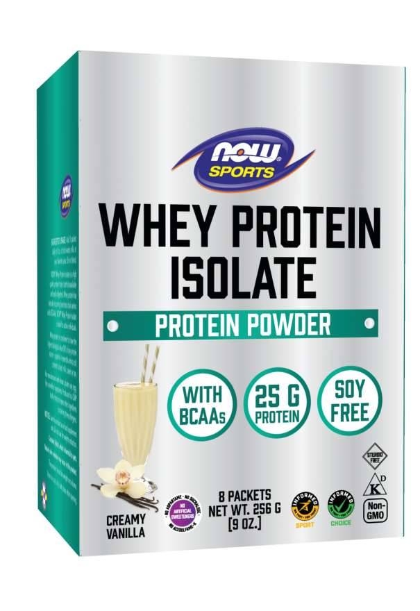 Whey Protein Isolate Creamy Vanilla 8 Packets by Now Foods