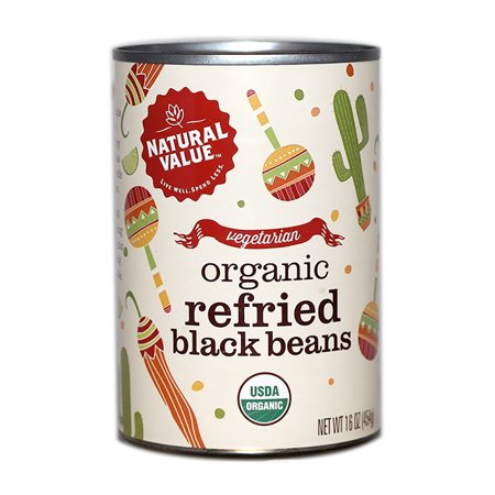 Natural Value Organic Refried Black Beans / 16-oz. Cans / 6-pack