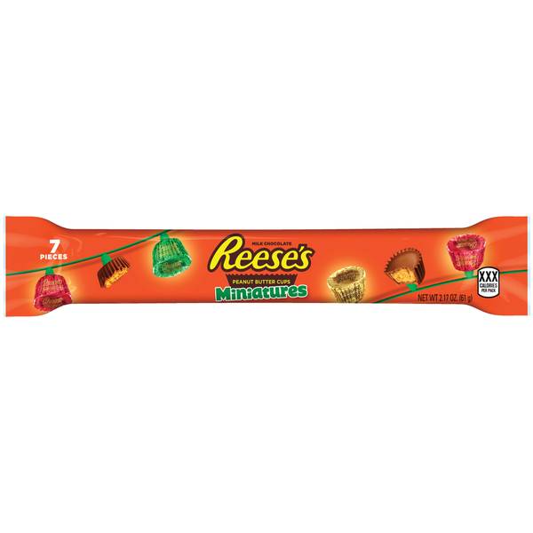 Reese S Miniatures Milk Chocolate Peanut Butter Cups Christmas Candy  Pack 1.86 Oz  6 Pieces