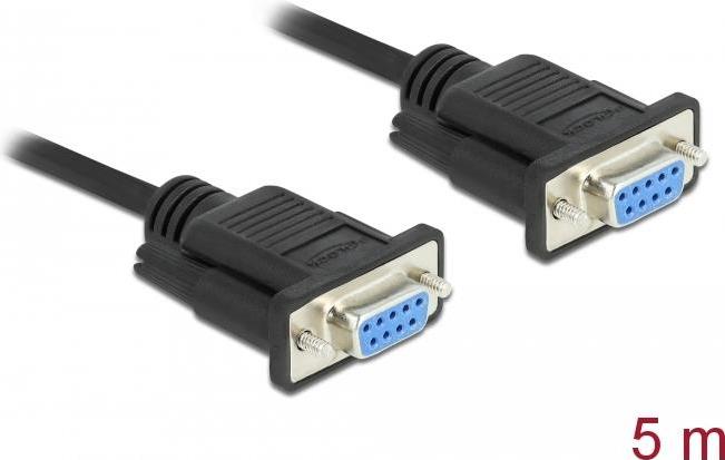 DeLOCK - Kabel Seriell - DB-9 (W) Bis DB-9 (W) - 5 M - Daumenschrauben - Schwarz