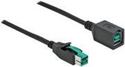 DeLOCK - PoweredUSB Extension Cable - USB PlusPower (12 V) (M) Bis USB PlusPower (12 V) (W) 1,0m - Schwarz (85980)