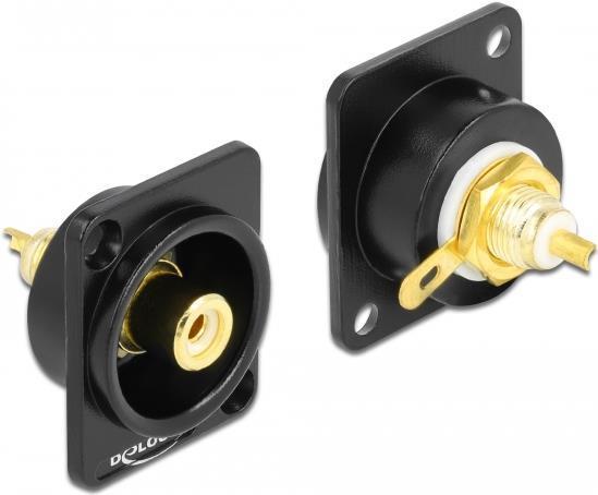 DeLOCK D-Type Module RCA Female to Solder Connector - Modulares Faceplate-Snap-in - an Schalttafel Montierbar - RCA - Schwarz