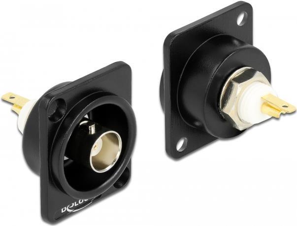 DeLOCK D-Type Module BNC Female to Solder Connector - Modulares Faceplate-Snap-in - an Schalttafel Montierbar - BNC - Schwarz