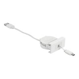 DeLOCK Easy 45 - USB-Kabel - USB (M) Bis Micro-USB Typ B (M) - USB 2.0 - 5 V - 2 a - 50 Cm - Einziehbar, Flach - Weiß, RAL 9003