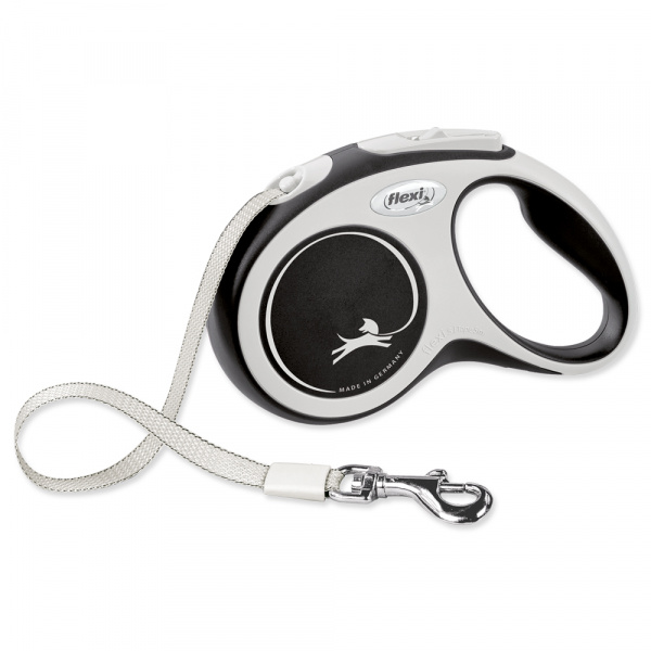 Flexi New Comfort Tape Dog Lead - Black / S / 5m