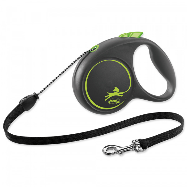 Guia Retrátil Flexi Cães Black Design Corda Verde 5 Metros - Tam. M