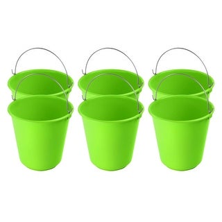 YBM Home Plastic Pail with Handle 11.5 Qt  Light Green  39-1229  6- Pack