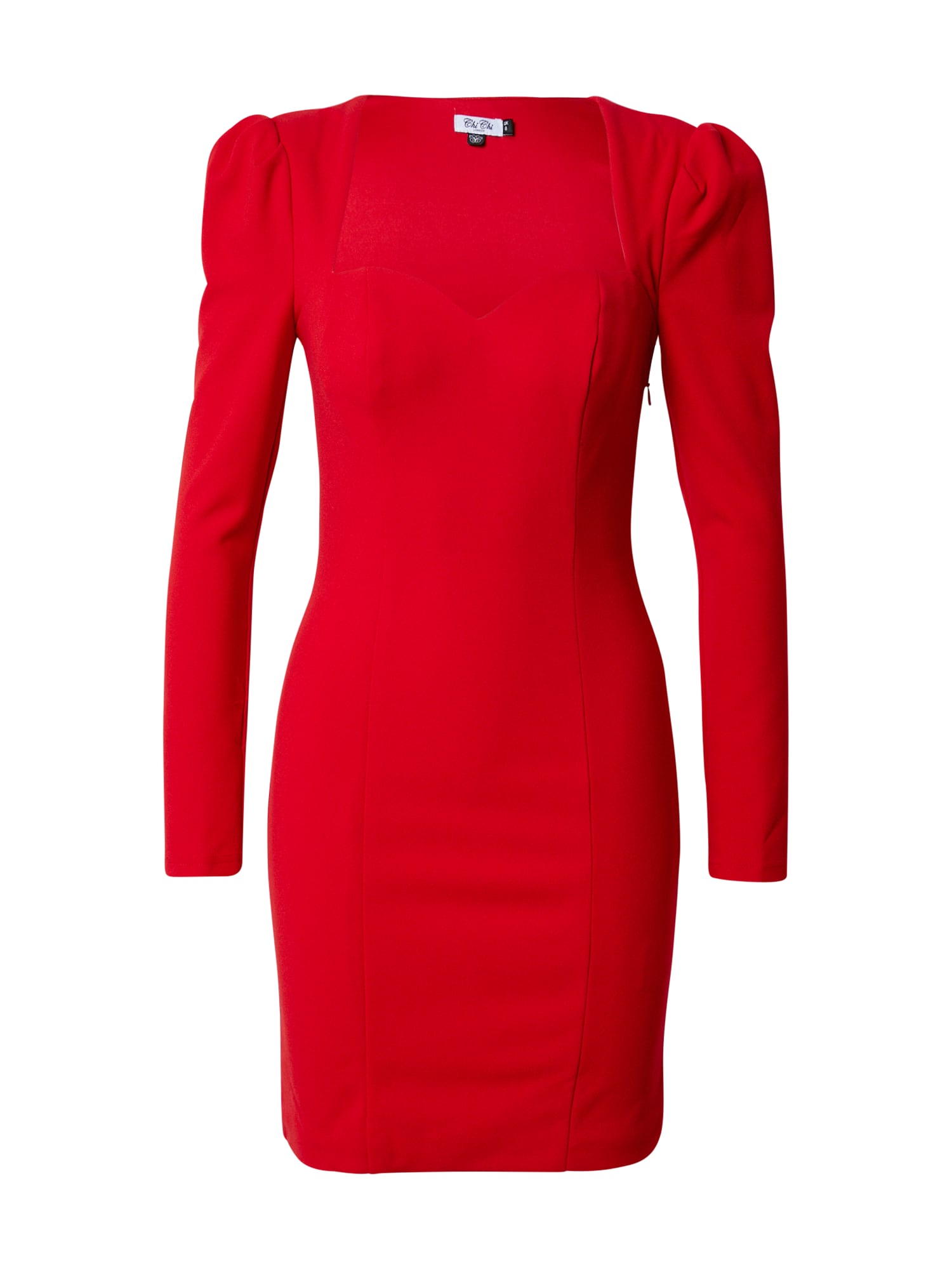 Chi Chi Bodycon Party Dress with Long Sleeve in Red, Size 16