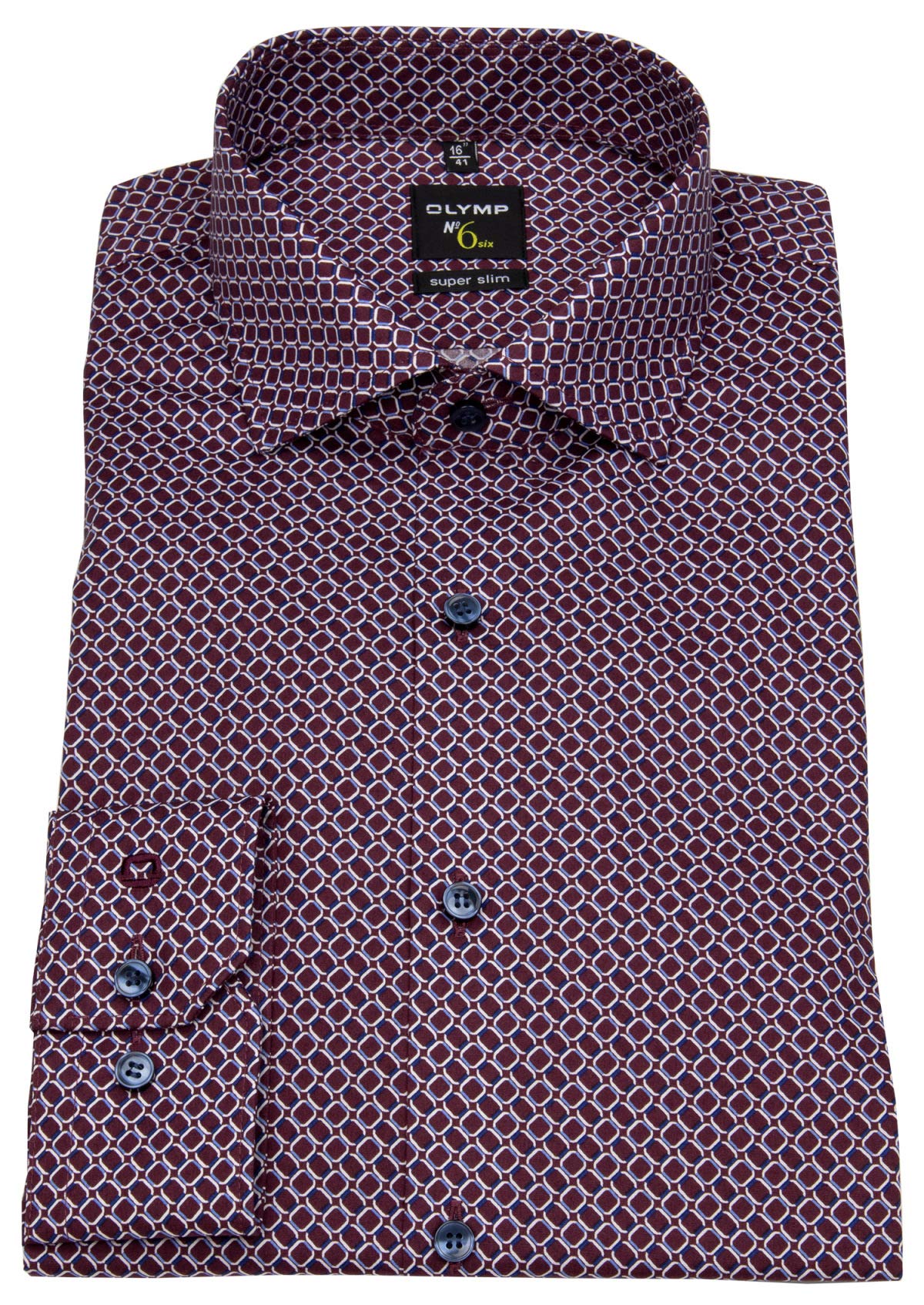 OLYMP Hemd No. Six Super Slim Print Rot 2554 64 39 36