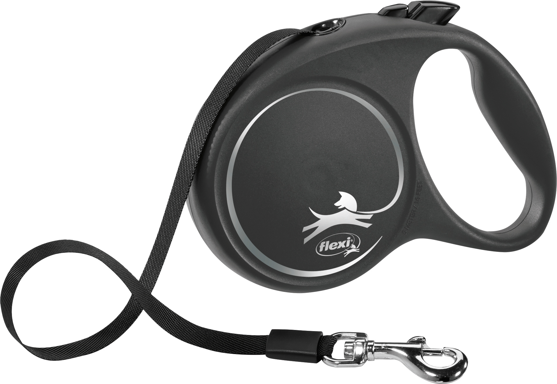 Flexi Design Tape Dog Lead - Black / Adult Dogs / 5m
