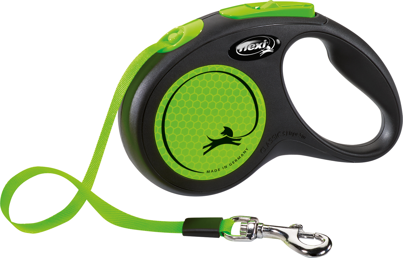 Flexi New Neon Tape Dog Lead - Green / Puppies / 5m