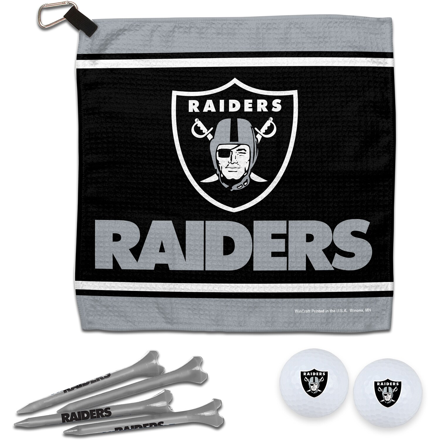 Las Vegas Raiders WinCraft Towel, Golf Balls & Tees Gift Set