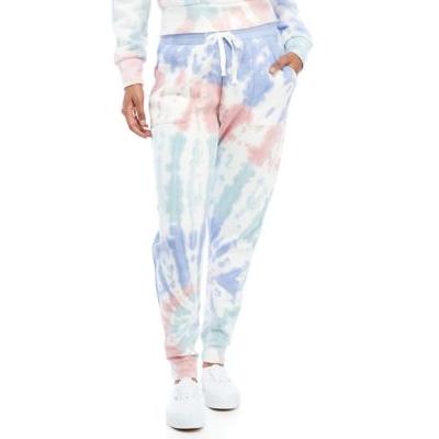 Pink Rose Denim Mint Tie Dye Junior's Fleece Sweatpants