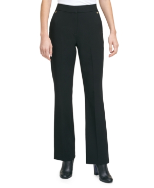 Calvin Klein Women's Dress Pants Black Size 4X33 Straight-Leg Stretch 7324-0489-P - 4
