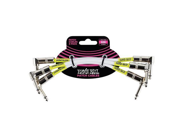 Ernie Ball 6051 Ultraflex 6' Patch Cables, Pack of 3, White
