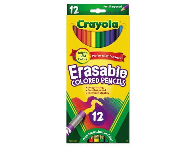 Crayola Erasable Colored Woodcase Pencils 3.3 Mm 12 Assorted Colors/Set 684412