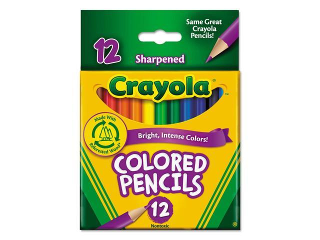 Crayola Short Barrel Colored Woodcase Pencils 3.3 Mm 12 Assorted Colors/Set