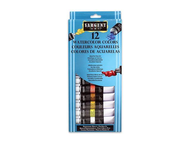 Sargent Art 23-0701 12-Count Tube Watercolors Set, Premium, Assorted