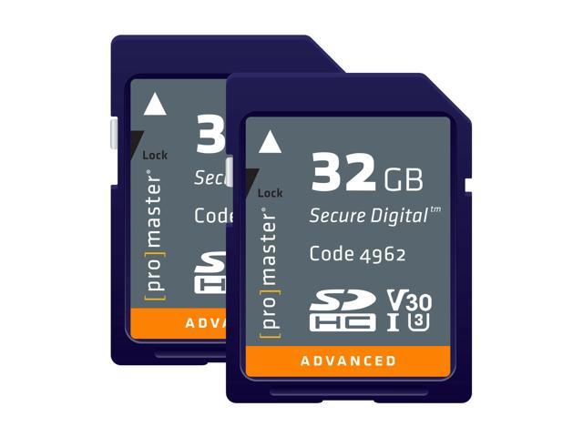 Promaster SDHC 32GB Advanced Secure Digital SD Card Twin Pack #4962 X 2