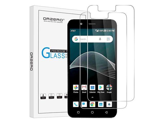 (3 Pack) Orzero Tempered Glass Screen Protector Compatible for at&T AXIA QS5509A (Alcatel 5509)  2.5D Arc Edges 9 Hardness HD Anti-Scratch Bubble-Free