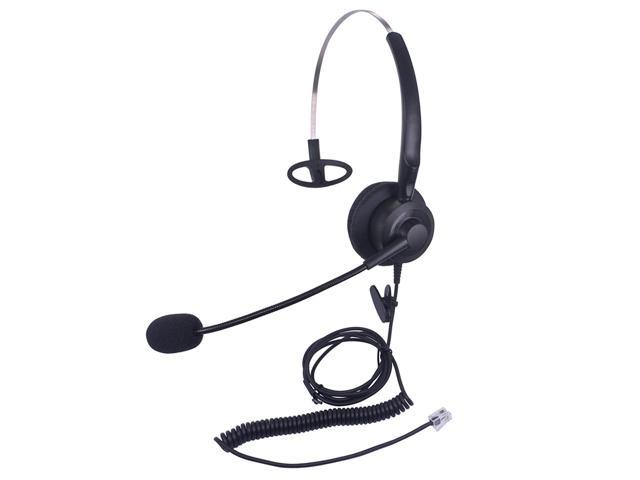 Audicom Corded Call Center Headset Headphone with Mic for Avaya 1416 2420 5410 Aastra 6757i Mitel 5330 NEC Aspire DT300 DSX ShoreTel IP230 Polycom.